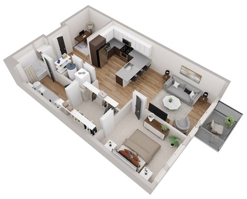 bedroom floor plan an in 3d